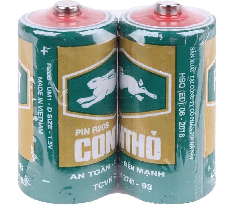 Pin đại Con Thỏ Rabbit R20S 1,5V - 2 viên/vỉ