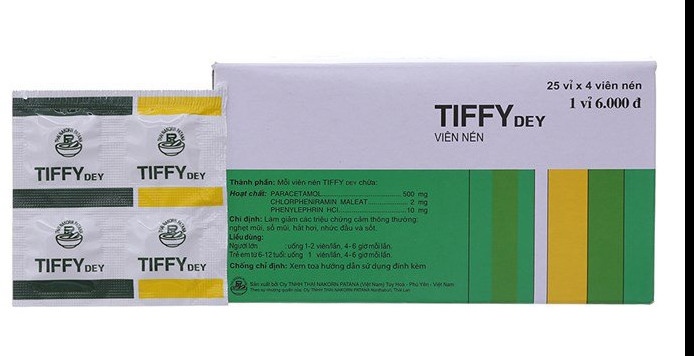 Thuốc cảmCHỦNG LOẠI:Tiffy (25 vỉ x 4 viên)