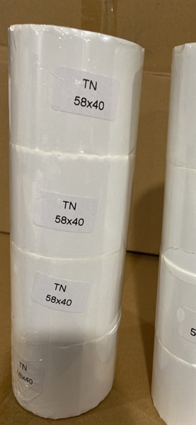 Giấy in tem 58x40mm(700 tem,30met/ cuộn)