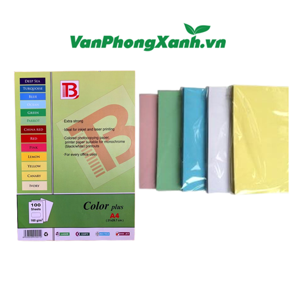 Bìa màu A4 160gsm TB