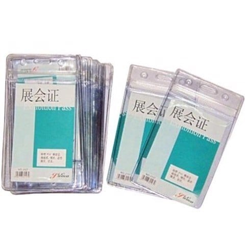 Thẻ đeo nhân viên nhựa mặt miết trong to